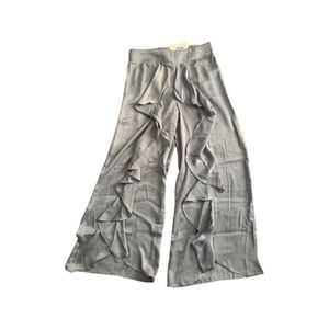Joyfolie Silky Silver Casual Flowing Pant Size Medium